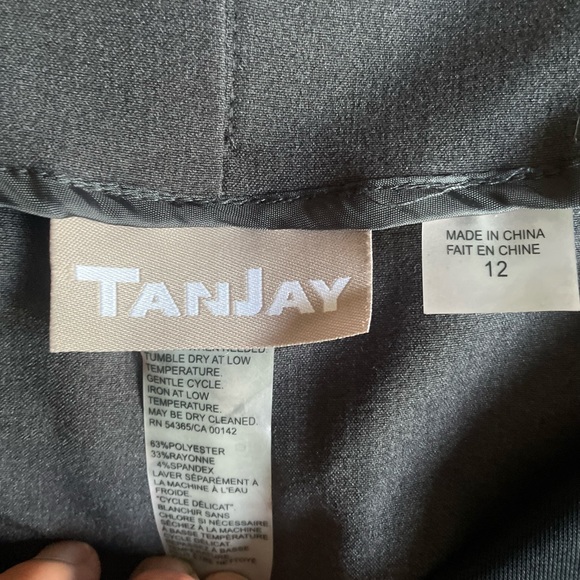 NICE TanJay Classic Dark Charcoal Trousers w Zippered Front Pockets sz 12 - Picture 2 of 4